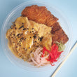 Breaded fried pork steak, cooked with our house donburi sauce, egg, and onions over rice.